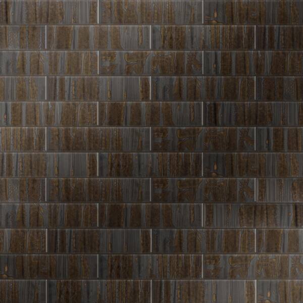 Merola Tile Joliet Prisma Dark Amber 3" x 12" Ceramic Wall Tile Bed